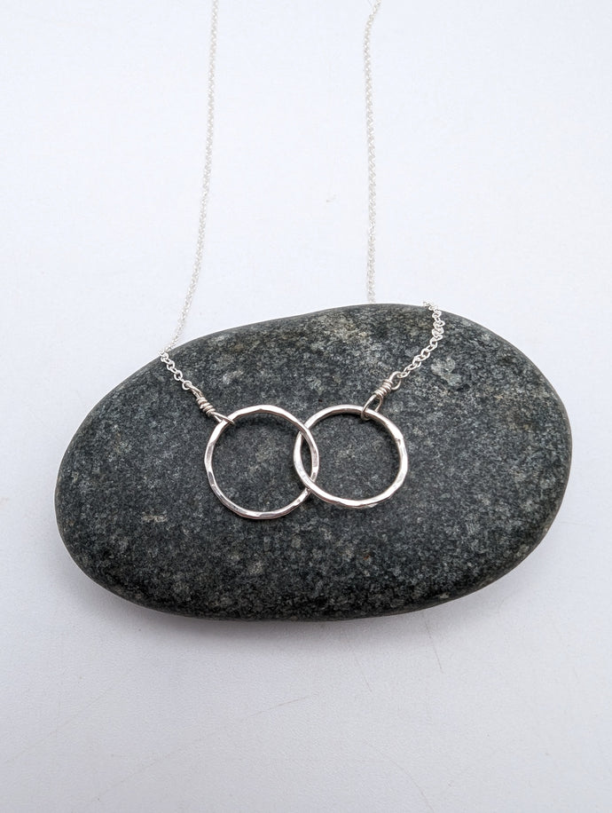 Sterling Silver Double Hoop Necklace