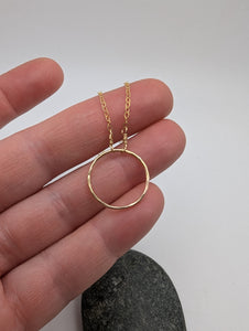 Large Gold-Filled Single Hoop Necklace