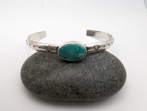 Stamped Turquoise Cuff