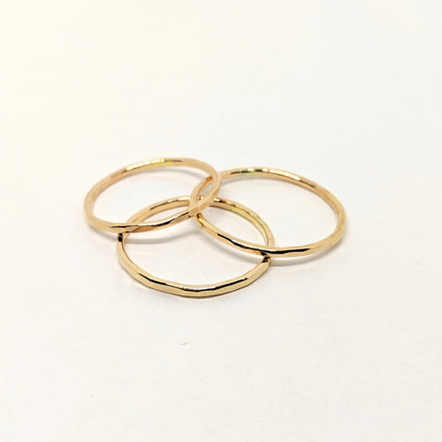 Gold Hammered Stacking Ring