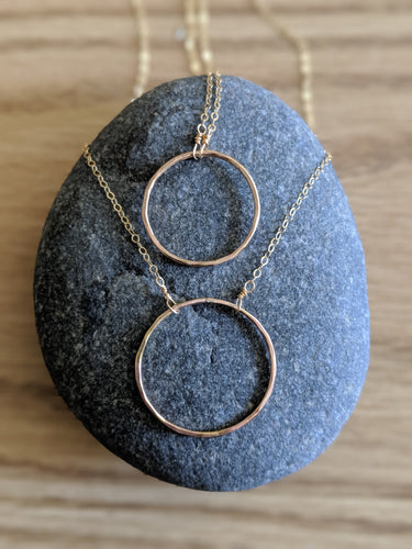Large Gold-fill Single Hoop Necklace