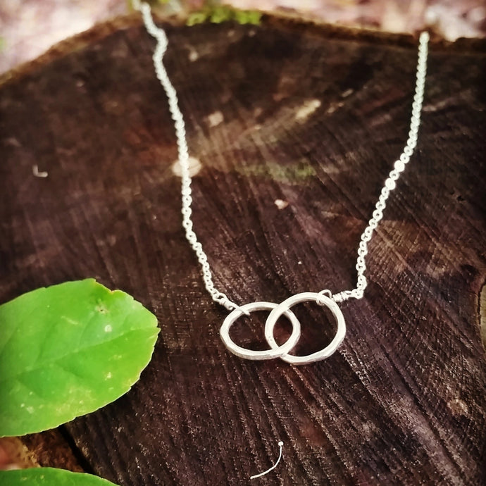 Sterling Silver Double Hoop Necklace