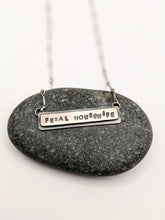 Load image into Gallery viewer, Hand stamped Sterling Silver Necklace with the words &quot;Feral Housewife&quot; 
